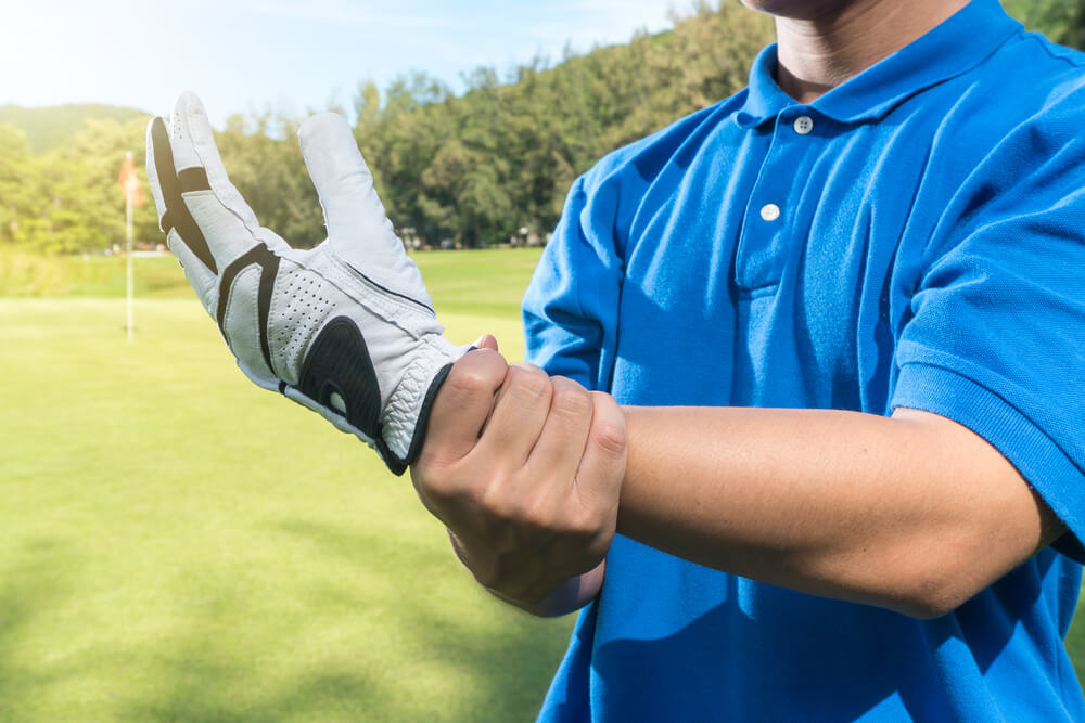 Three contributors to outside of left wrist pain during golf
