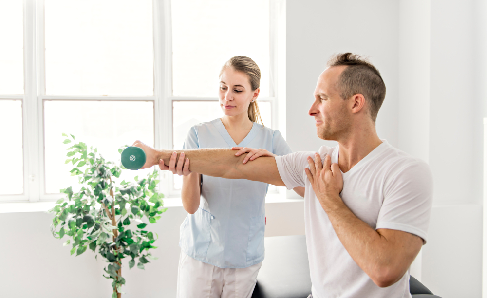 How long is the physical therapy for rotator cuff surgery?
